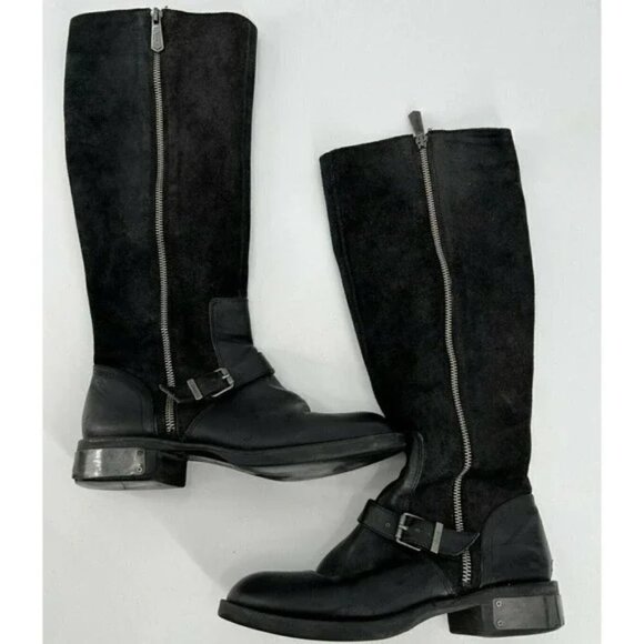 Circus by Sam Edelman Rider Black Leather/Suede High Moto Boots Women’s Size 7M - Picture 2 of 7